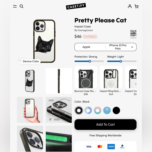 iPhone 13 Pro Max Casetify case in Pretty Please Cat design - Picture 3 of 3